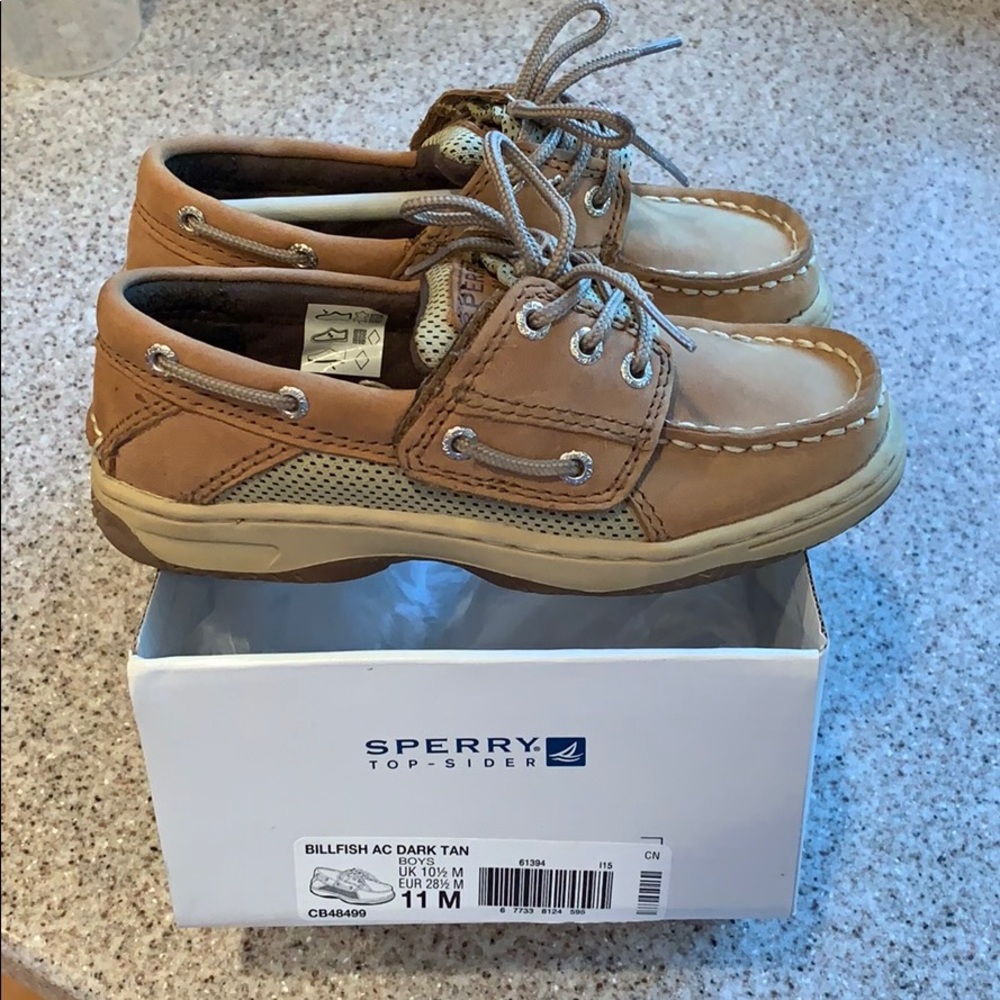 Brand new Sperry Billfish A/C Dark Tan 11M Boys